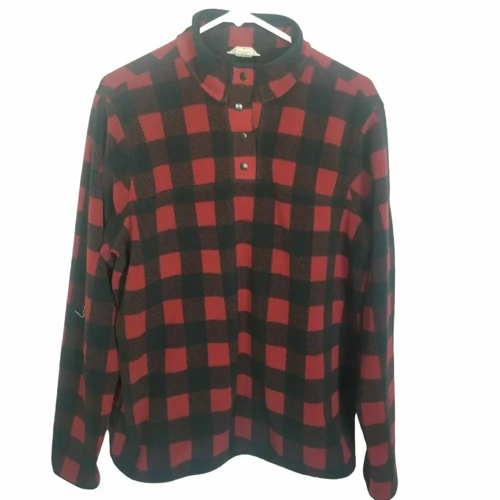 Duluth Trading Co Mens Buffalo Plaid Fleece Pullover Sweater Size XL Gorpcore
